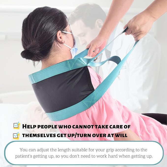 Patient Transfer Sling,Lift Assist Gait Belt, Patient Lift Sling Mobility Aid,Transfer Belt for Disabled, Elderly,Patients（Black）