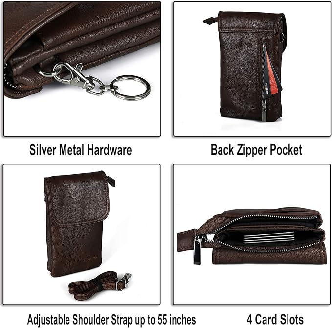 befen Genuine Leather Small Crossbody Bags for Women Cell Phone Travel Bag | Soft Real Leather, Adjustable Shoulder Strap, Card Slots, Compact Size, Daily Travel Shopping Outing Use, Phone Purse
