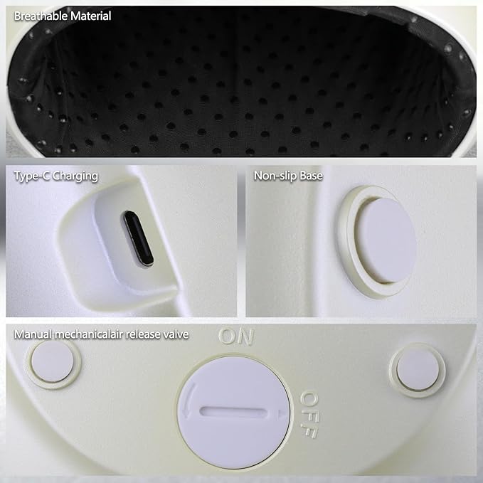FSA Hand Massager with Heat and Compression for Arthritis Pain Relief, with 5-Finger Individual Therapy, Fits All Hand Sizes,Rechargeable & Portable (Beige)