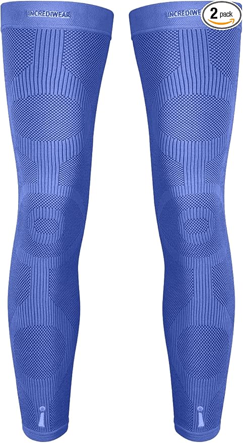 Incrediwear Leg Sleeve 2pk – Full Length Long Leg Sleeve for Leg Pain Relief & Muscle Recovery, Helps Reduce Swelling & Inflammation, Promotes Circulation, Leg Sleeves for Men & Women (Royal, X-Large)
