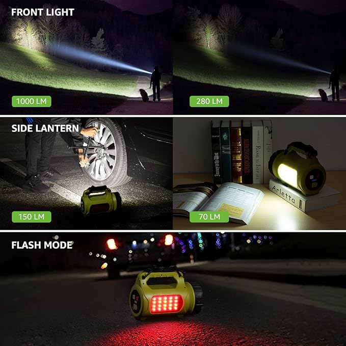 LE Rechargeable LED Lantern, Camping Essentials, 1000LM, 5 Light Modes, IPX4 Waterproof, Lantern Flashlight for Hurricane Emergency, Hiking, Home and More, USB Cable Included