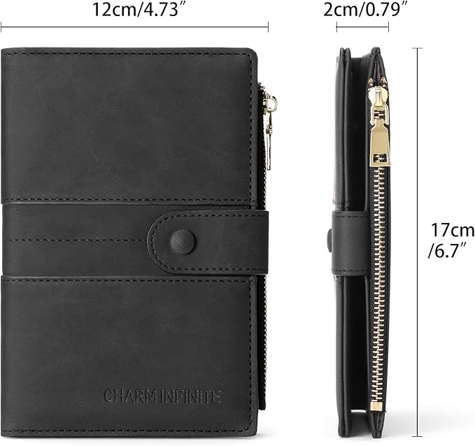 RFID Blocking Leather Passport Wallet Cover Case with Pen and Card Slots Travel Wallet for Women/Men Travel Must Haves Accessories