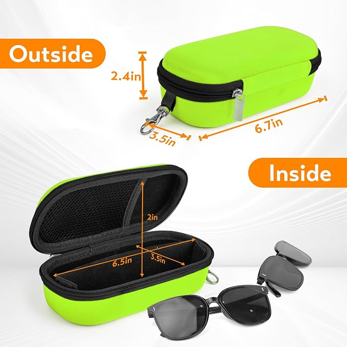 Double Eyeglasses Case, Hard Shell Dual Glasses Case Travel Sunglasses Organizer for Men Women