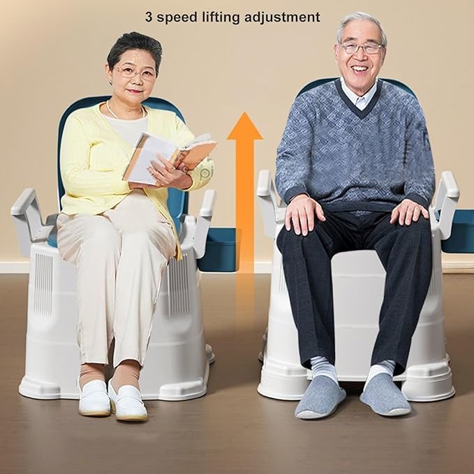 Bedside Commode, Height Adjustable Portable Toilet with Arms and Backrest, Safety Frame Raised Toilet Seat with Bucket, Heavy Duty Adult Potty Chair for Elderly, Seniors,