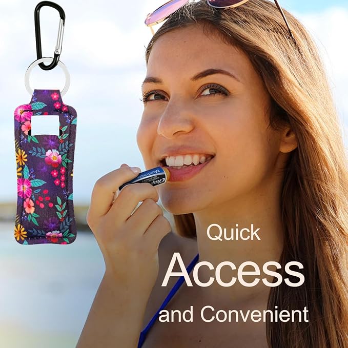 Chapstick Holder Key Chain Lipstick Holder Lip Balm Holder Keychain | Stocking Stuffers Gift, Compatible with Chapstick, Lip Balm and Lipstick, Bag Charm Accessories, Gifts for Women Friend