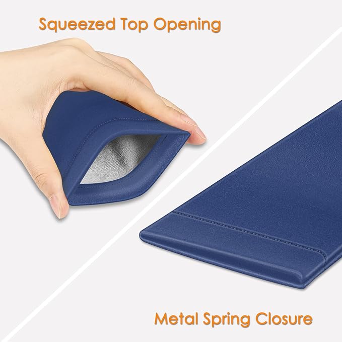 FINTIE Soft Eyeglasses Case with Cleaning Cloth, Portable Squeeze Top Vegan Leather Glasses Pouch, Sunglasses Eyewear Bag
