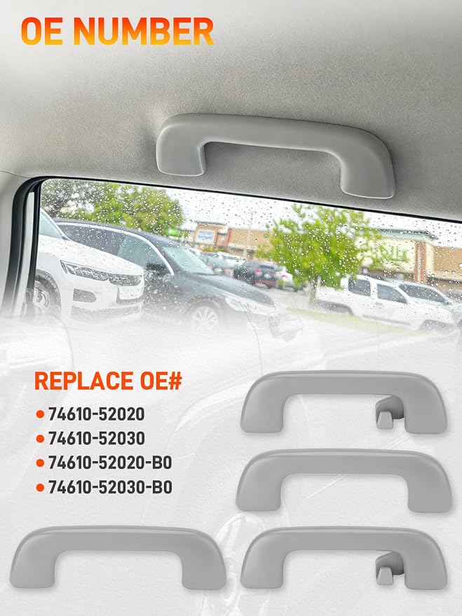 4PCS Front ＆ Rear Driver Passenger Side Inner Roof Grab Handle | Compatible with Toyota 4Runner Corolla RAV4 Prius Highlander 2005-2021 Ceiling Assist Handle Replaces 74610-52030 74610-52020