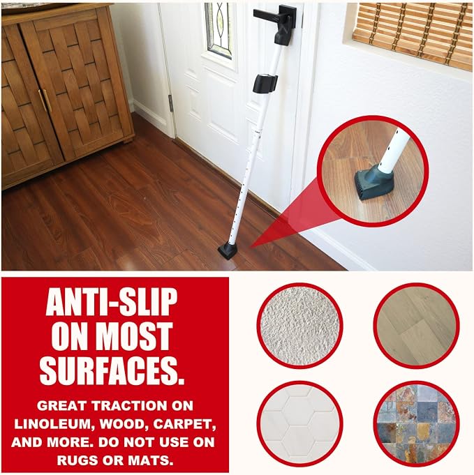 Securityman Door Security Bar with Alarm | Sliding Door Security | Door Stopper (120 dB Extra Loud Alarm) Enjoy Peace of Mind with Durable, Heavy Duty Door Jammer Door Stop Alarm Stick Inside