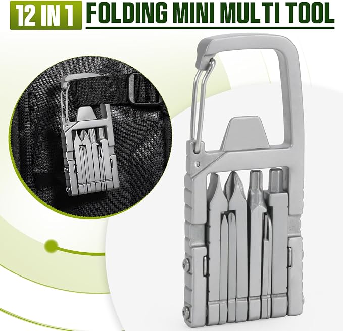 Generic 12 in 1 Keychain Multitool Screwdriver Bit Folding Multi Tool Bottle Opener Portable Pocket Tool for Outdoors Camping