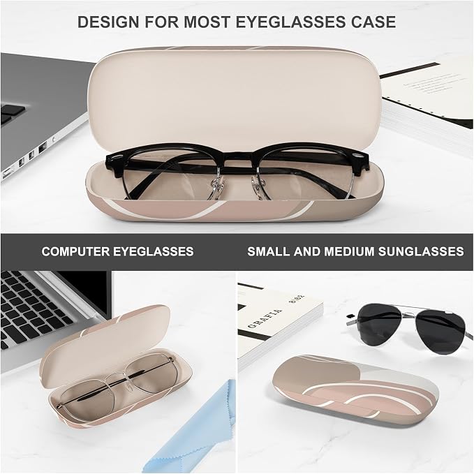 Eyeglasses Case, Portable Hard Shell Protective Case for Glasses, Eyeglass Holder Box for Women with Cleaning Cloth