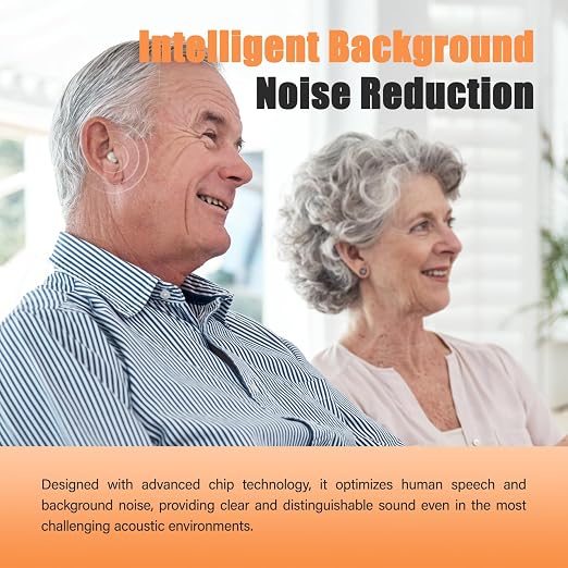 Digital Rechargeable Invisible Hearing Aids for Seniors | Crystal Clear Sound | Intelligent Noise Reduction | Ergonomic Comfort Fit | One-Button Control | Up to 100H Battery Life