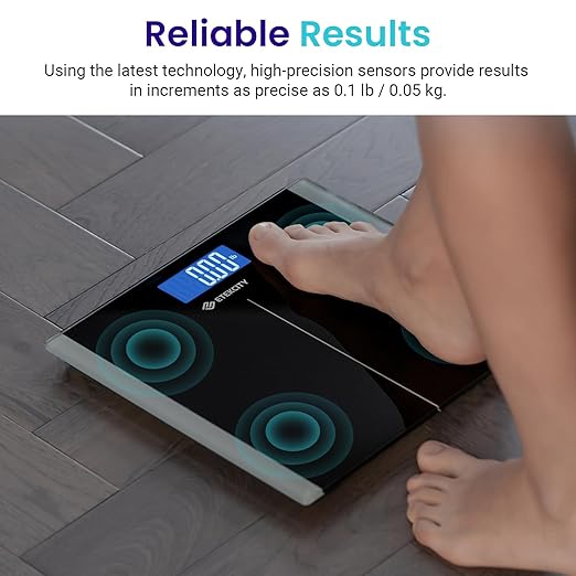 Etekcity Bathroom Scale for Body Weight, Highly Accurate Digital Electronic Weighing Machine for People, LCD Display, Large Size, 6mm Tempered Glass for Safe Home Use, Batteries Included, 400 lbs | Large 6mm Tempered Glass Platform, Clear LCD Display, ...