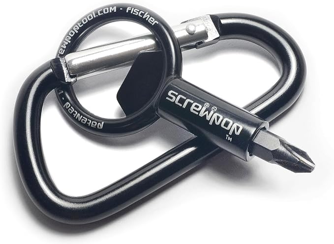Screwpop Screwdriver Universal Magnetic Bit Holder for Keychain | Carabiner Multi-Tool Bottle Opener (Includes Removable Double-Sided Phillips and Flathead Bit)