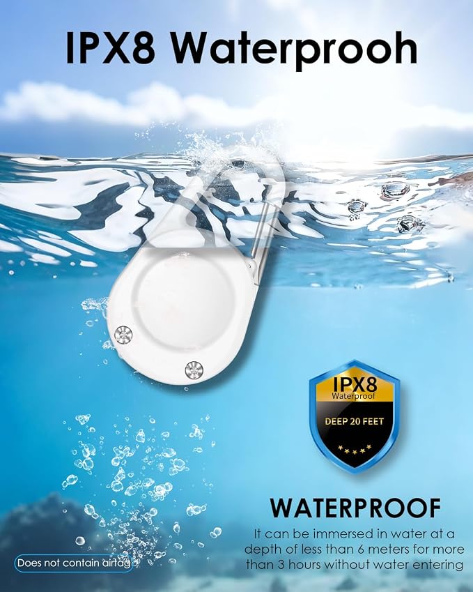 for Airtag Keychain,IPX8 Waterproof AirTag Holder with Carabiner,Hard PC,Lock Clip,Universal Wheel Keyring,Air Tag Keychain for Apple Airtag (White 1 Pack)