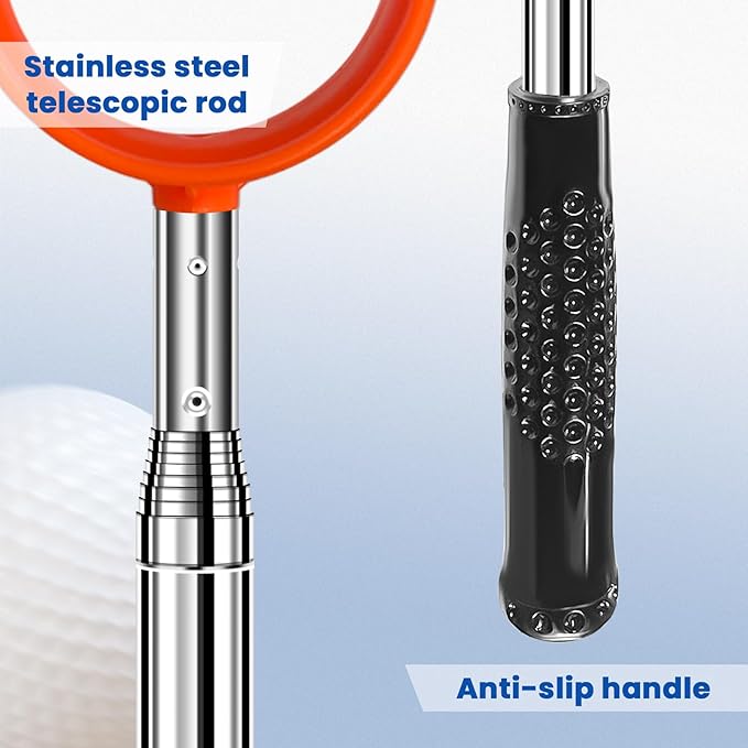 SPEENSUN Golf Ball Retriever, Max 6/9/12/15Ft Lightweight Portable Stainless/Aluminum Alloy Telescopic Golf Ball Grabber for Water, Bushes, Grass and Sand, Golf Accessories Gifts for Men Women