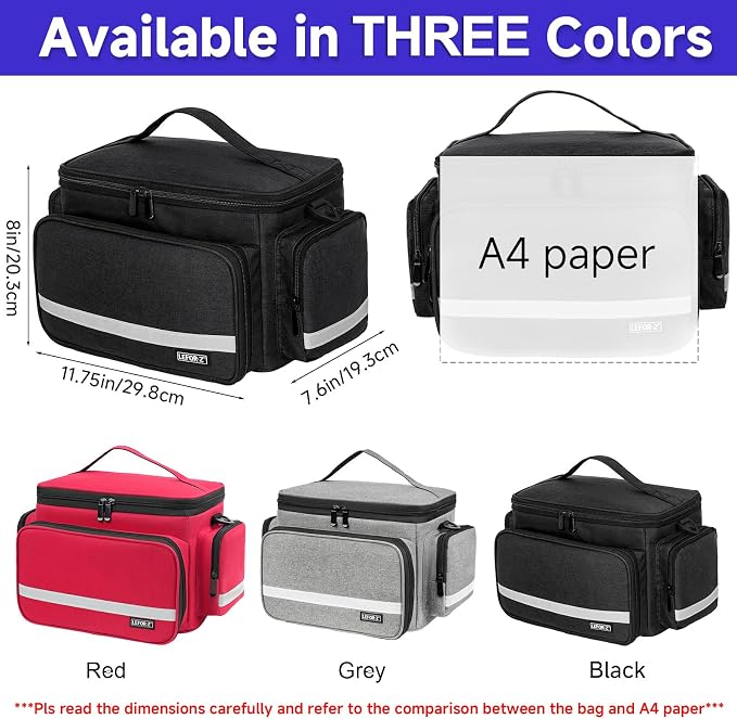 LEFOR·Z Small Medical Bag,First Aid Bag Empty,Home Health Nurse Storage,Pill Bottle Organizer Box,Emergency Medical Supplies Tote with Detachable Divider for Home,Travel(11.75 x 7.6 x 8 inch)