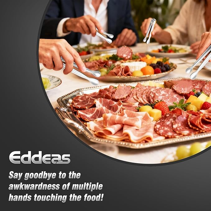 12PCS Ice Tongs Mini Sugar Tong - 2 Sizes 6 & 4 Inch Stainless Steel Small Serving Tongs, Small Kitchen Tiny Tong for Appetizers,Tea Party, Coffee Bar, Desserts (Silver)