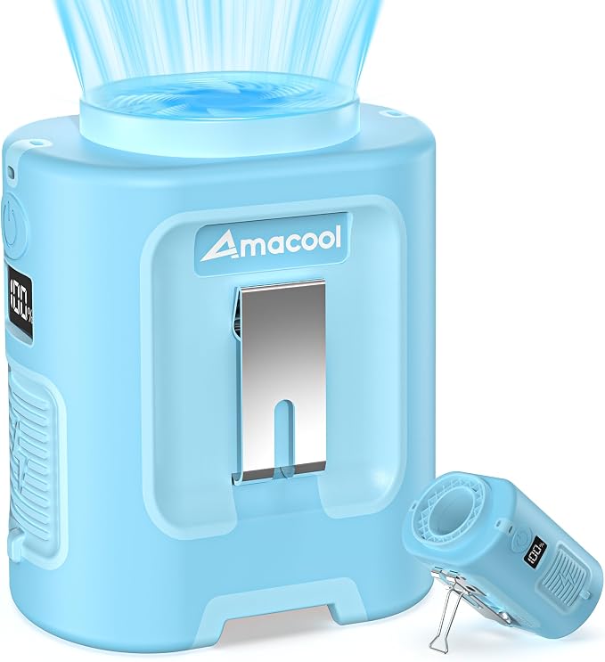 AMACOOL Mini Portable Waist Fan Clip on, 13000RPM Wearable Shirt Belt Fan | Birthday Gifts for Mother Mom Her Girl, Rapid-Cooling Personal Neck Fans for Women Men Outdoor Work Jobsite Travel Camping