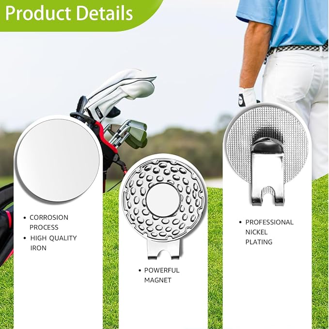 Funny Golf Ball Markers with Hat Clip, Men Golf Accessories, Birthday Retirement Golf Gifts for Dad, Husband, Grandpa, Golf Lover
