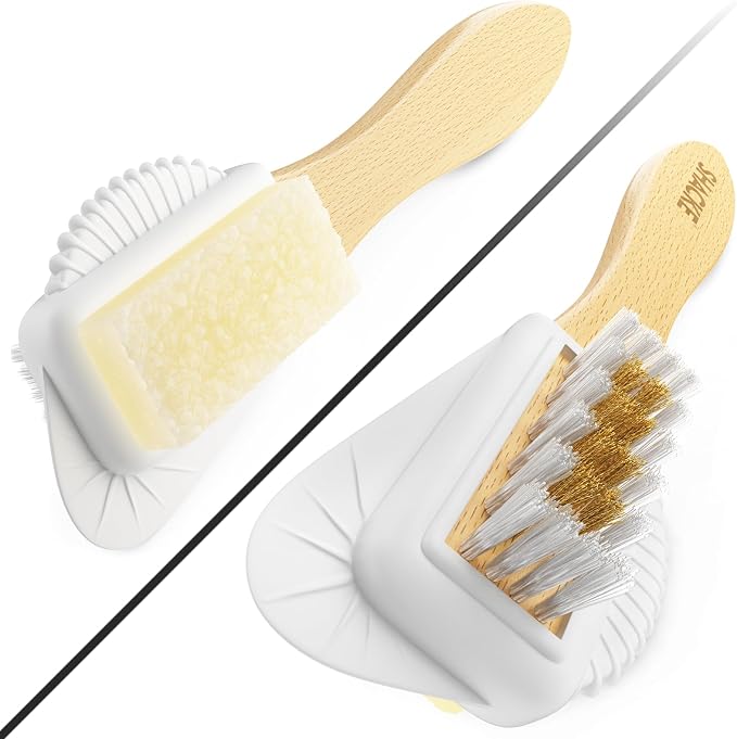 Suede Brush with Top Eraser – Suede & Nubuck Cleaner for Shoes | Suede Eraser Rubs Out Dry Stains & Scuffs - Brush Restores the Nap — The 2-Step Suede Shoe Cleaner for Boots, Purses, Jackets