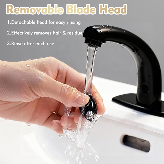IWR Nose Hair Trimmer, Rechargeable Nose Hair Trimmer for Men Women with Cleaning Brush, Easy to Clean, Multifunctional Nose and Ear Hair Trimmer Improved Stainless Steel Replaceable Blade(Black)