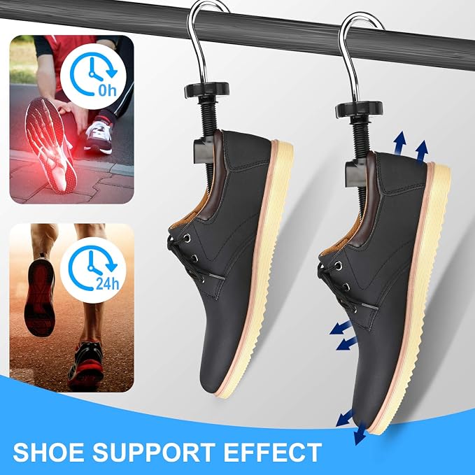 eachway Shoe Stretcher Shoe Trees,Adjustable Length & Width for Men and Women (M(for M's Us6.5-10; Wm's Us10-13.5) Blue)