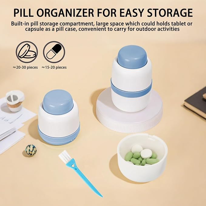Pill Cutter 1/3 Pill Splitter for Small and Large Pills with Stainless Steel Blade for Cutting Pills in one Third or Half, Portable Pill Organizer, Ideal for Cutting Tablets, Vitamins