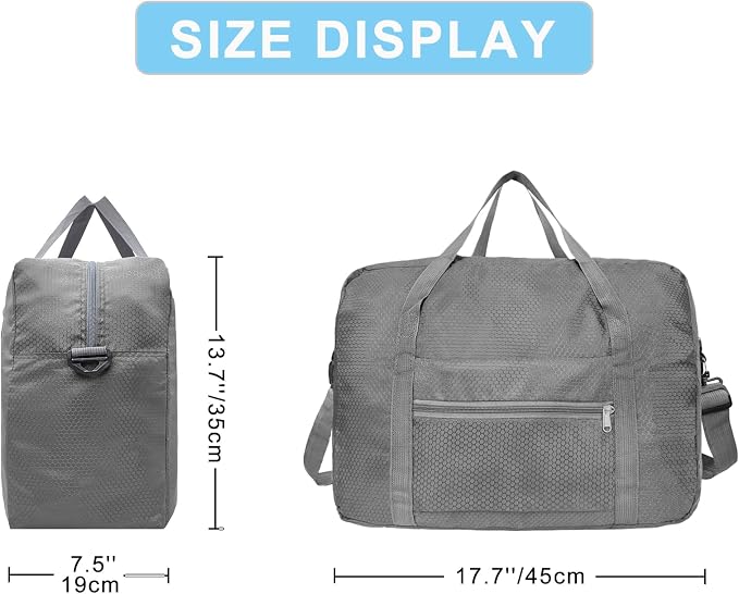 For Spirit Airlines Personal Item Bag 18x14x8 Foldable Carry on Bags for Airplanes Travel Duffel Bags for Women and Men