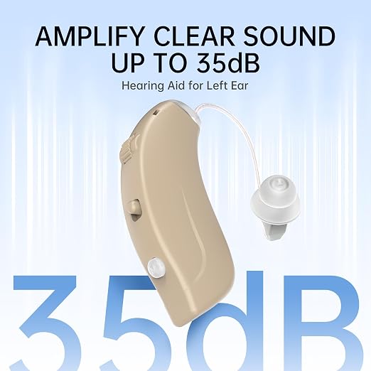 Hearing Aids for Seniors Rechargeable Hearing Aids Amplifiers with Bluetooth for Single Left Ear Hearing Loss Behind-The-Ear Ear Aid