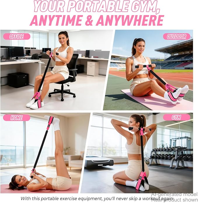 Pedal Resistance Band with Handle, Upgraded Durable Thickened Latex Tubes and Soft Foam Fabric Foot Pedal, Sit Up Exercise Equipment for Abdomen, Waist, Arm, Core/ABS, Leg, Physical Therapy