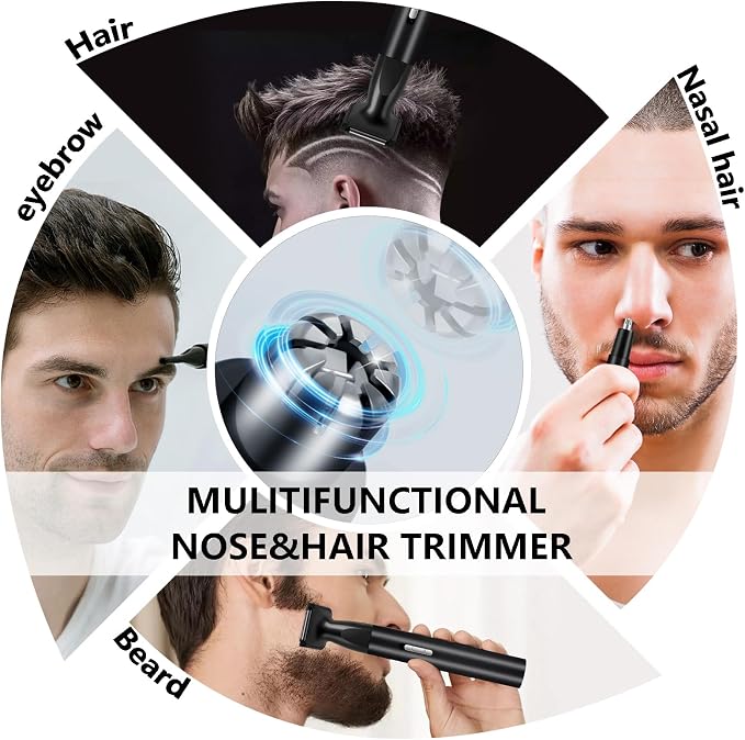Nose Hair Trimmer for Men Women-2026 All-in-1 Professional Use for Nose Ear Hair Trimmers Clipper Pro-14,000RPM Motor,2 hrs Rechargeable Hair Trimmer Set with Dual Edge Blades,Black