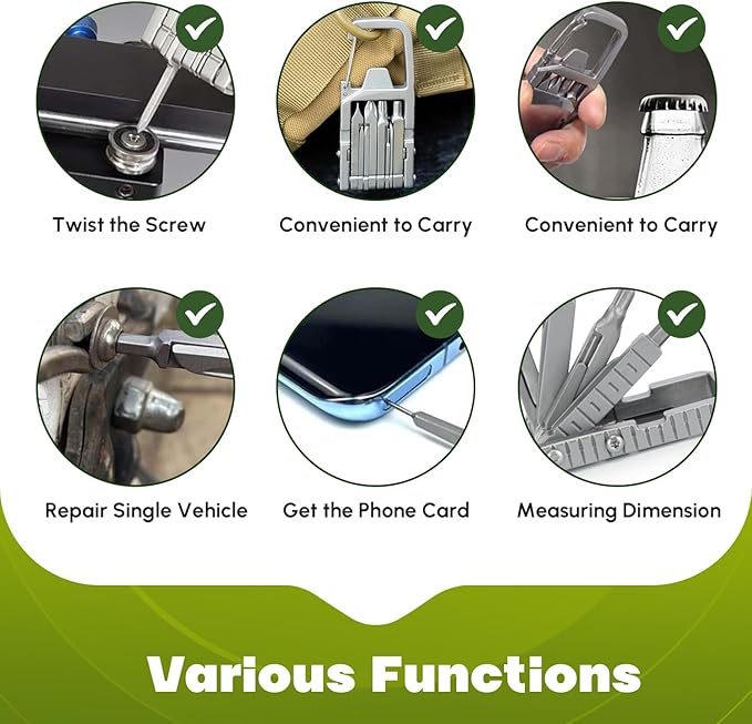 Generic 12 in 1 Keychain Multitool Screwdriver Bit Folding Multi Tool Bottle Opener Portable Pocket Tool for Outdoors Camping
