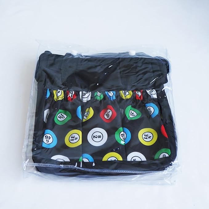 Yuanhe Bingo Dauber Bags with 6 Pockets Black Bingo Tote Bag
