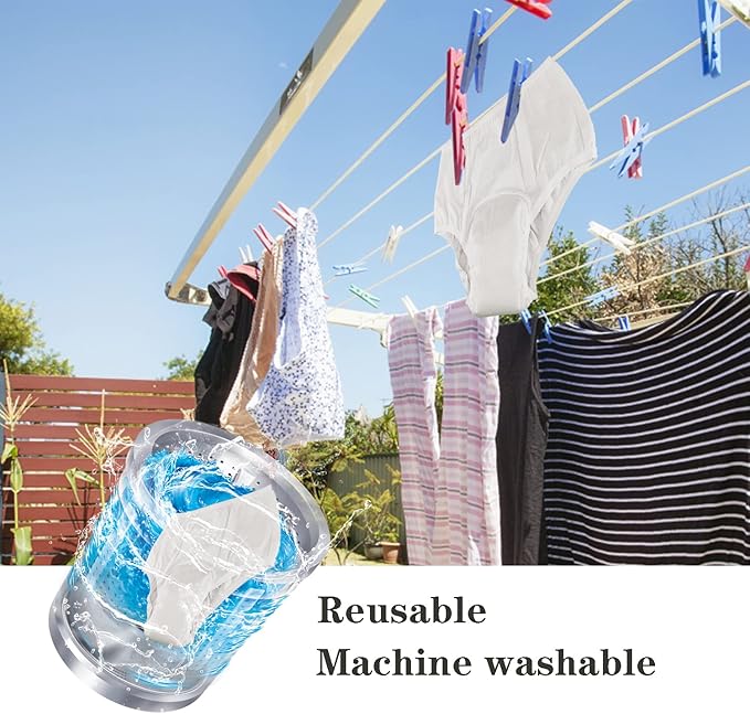 Pull On Style Adult Cloth Diaper, Reusable Nappy Washable Elderly Incontinence Care Protection Nappies Underwear for Women, Repeatedly Washing Leak-Proof Safety Pants