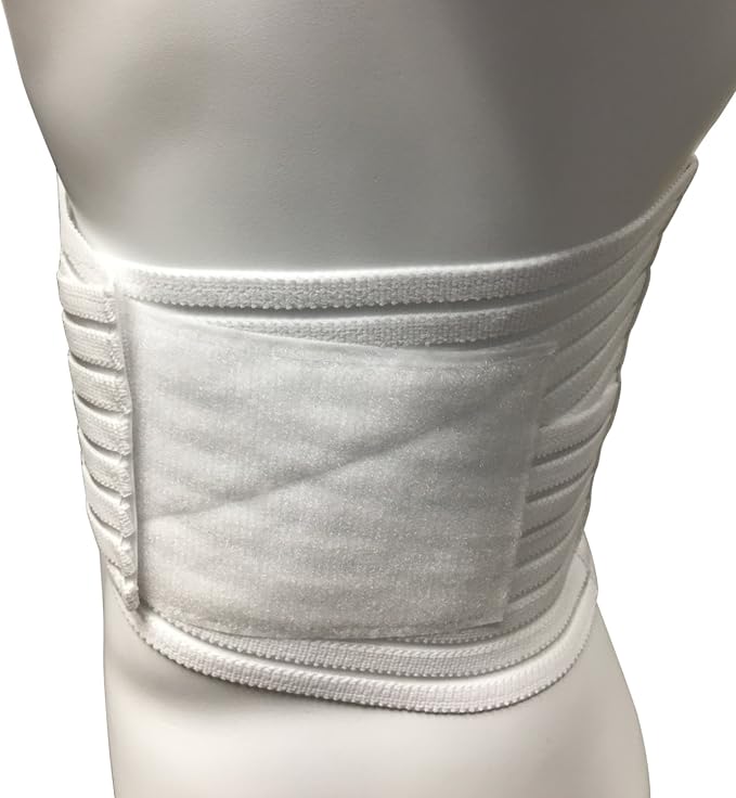 OTC Lumbosacral Support, 7-inch Lower Back, Lightweight Compression, Elastic, White, Large