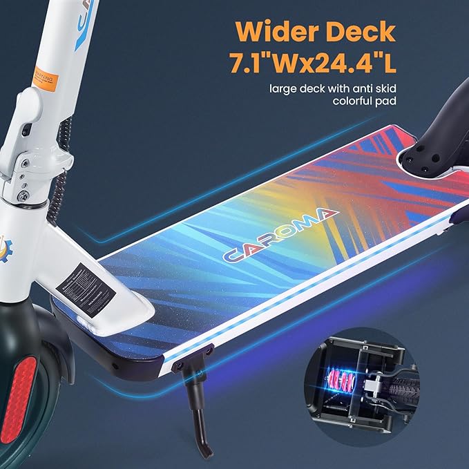 Caroma Electric Scooter with Seat Option,500/350W Motor Up to 25/20 Miles Range & 25/20 MPH Speed,9" Tires,Adjustable Electric Scooter for Adults,Foldable Commuting