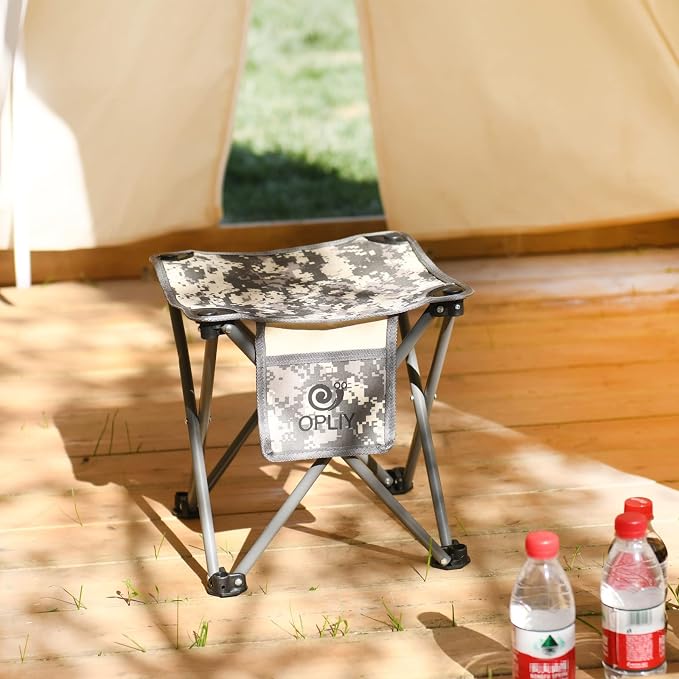 Camping Stool 2 Pack,13.5 Inch Portable Folding Stool for Outdoor Gardening and Beach Hiking Fishing,Foot Stool with Carry Bag (Camouflage)