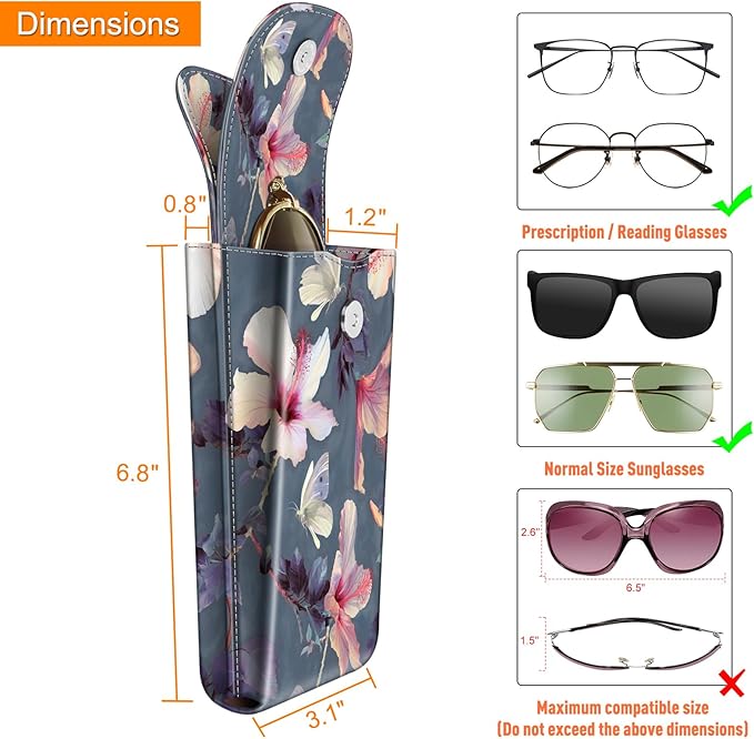 FINTIE Double Glasses Case with Carabiner Hook, Portable Vegan Leather Eyeglass Case Anti-scratch Sunglasses Pouch