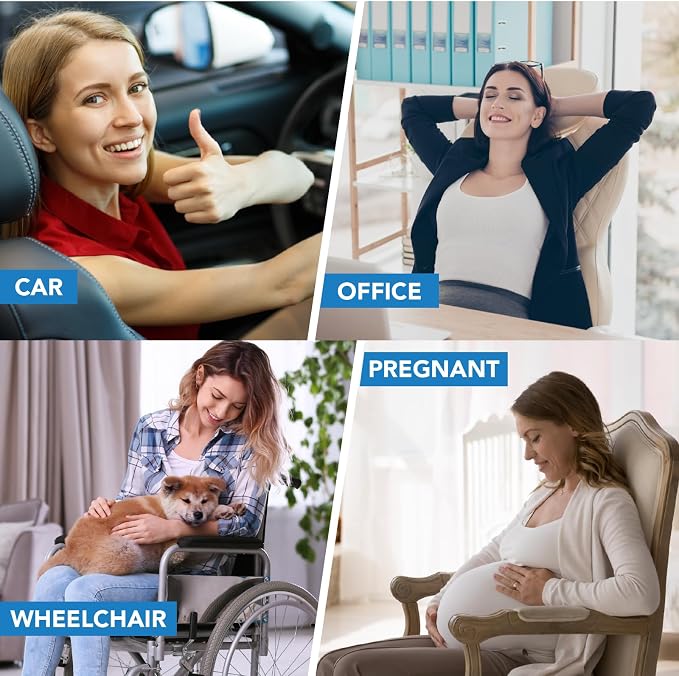 Lofty Aim Lumbar Support Pillow for Car, Car Seat Back Support for Driving | Memory Foam Car Lumbar Support for Driving Seat, Car Back Cushion, Adjustable Straps, Lower Back Pillow, Dark Grey