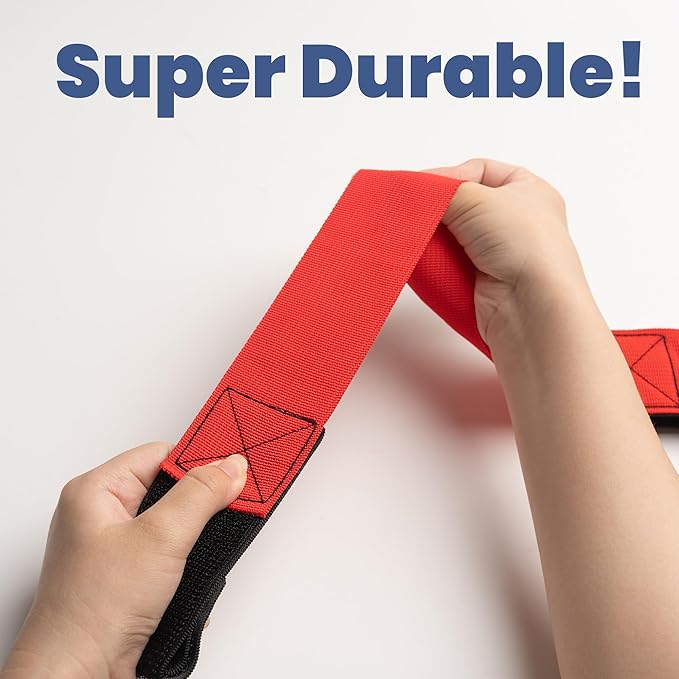 Team Building Games 4 Legged Race Bands for Adults Perfect for Carnival, Field Day, Relay Race, Family Backyard Party Supplies (2pk, Blue & Red)