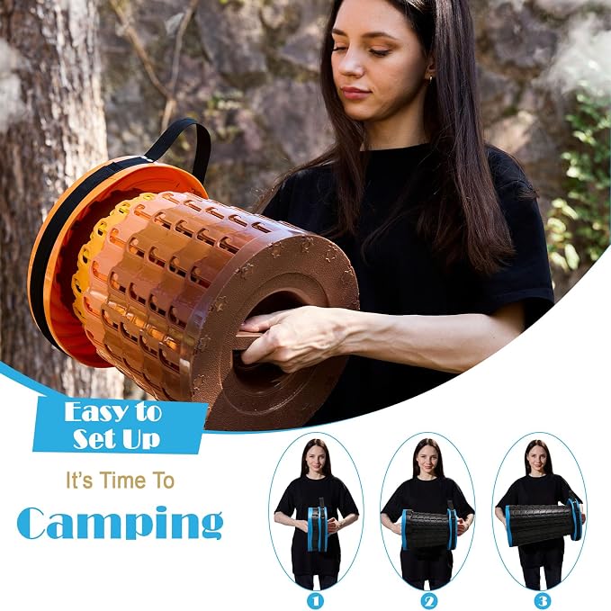 Collapsible Stool with Cushion,1000 lbs Capacity,19.7-in Adjustable Height | Wider & Taller Heavy Duty Portable Telescoping Folding Seat Chair for Adults Camping,Fishing,Travel,Queue Wait,Stadium View