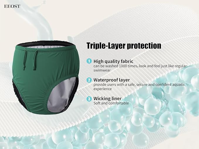 Adult Reusable Swim Diapers Special Needs Swimwear for Incontinence | Adult reusable swim diaper with waterproof leakproof cover for incontinence and pool use