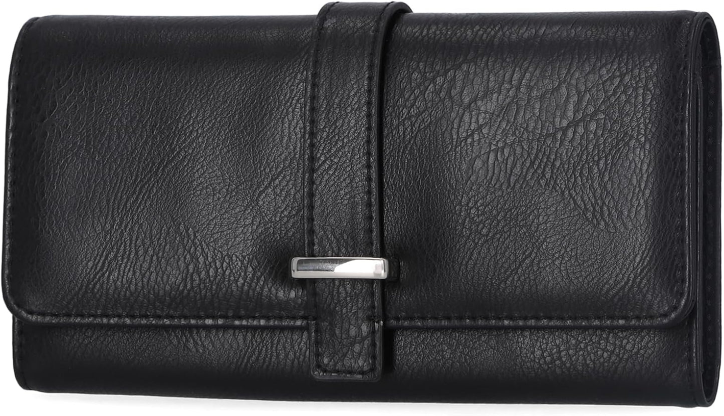 Mundi File Master Womens RFID Blocking Wallet Clutch Organizer With Change Pocket
