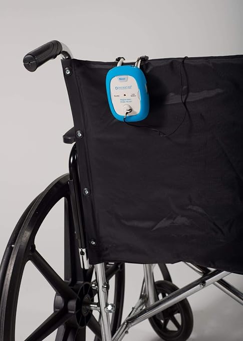 Patient Aid Chair & Bed Alarm - Magnet Pull Cord Alarm for Elderly & Dementia Patients - Helps Prevent Falling & Wandering - with Battery, Magnetic Caregiver Alert & 3 Mounting Options