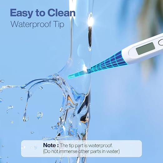 Boncare Digital Thermometer for Adults, Kids & Babies, Dark Blue | Accurate & Safe Oral and Rectal Thermometer with 10-Second Reading and Fever Alarm