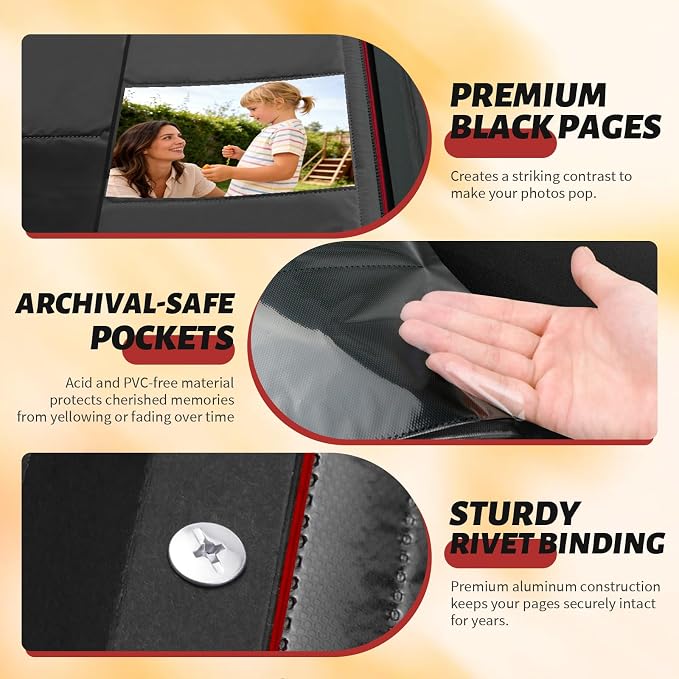 Photo Album 4x6 600 Slip-in Pockets, PU Leather Large Capacity Photo Book | Holds Horizontal & Vertical Photos Acid-Free for Mom Grandma Baby Shower Wedding Anniversary Christmas