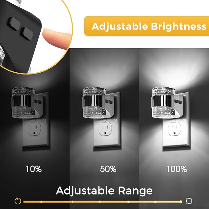 L LOHAS LED 4 Pack 3CCT Night Lights Plug into Wall, 3000K/4000k/5000K Adjustable Color Temperature Night Light,Bubble Nightlight with Dusk to Dawn Sensor for Rooms Bathroom Hallway