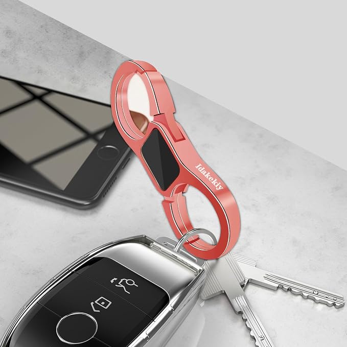 Idakekiy Key Chain Quick Release Spring with 4 Key Rings Heavy Duty Car Keychain Organizer for Men and Women