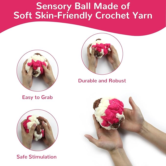 Sensory Ball for Anxiety Relief and Alzheimer's Dementia - Squeezeable Fidget Ball for Alzheimer's Dementia, Autism, ADHD, Bouncy Ball for Skin Pickers and Special Needs (Honey Curry)