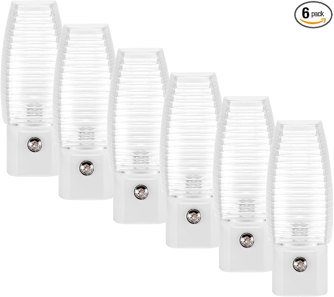 Maxxima MLN-16 LED Plug in Night Light - Features Auto Dusk to Dawn Sensor, 5000K Daylight, 5 Lumens, Ideal for Bedrooms, Bathrooms, and Hallways - 6 Pack